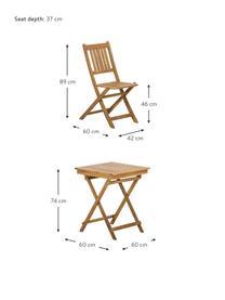 Set tavolo e sedie da giardino in legno di acacia Skyler 3 pz, Marrone, Set in varie misure