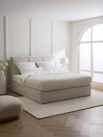 Łóżko kontynentalne Oberon, Nogi: tworzywo sztuczne Ten pro, Beżowa tkanina, S 160 x D 200 cm, stopień twardości H2