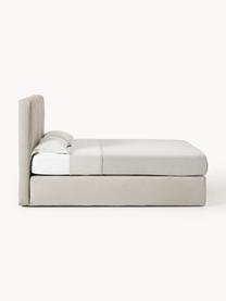 Letto boxspring Oberon, Materasso: nucleo a 5 zone di molle , Piedini: plastica Questo prodotto , Tessuto beige, Larg. 160 x Lung. 200 cm, grado di durezza H2