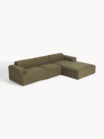 Ecksofa Melva (4-Sitzer), Bezug: 100 % Polyester Der strap, Gestell: Massives Kiefern- und Fic, Webstoff Olivgrün, B 319 x T 195 cm, Eckteil rechts