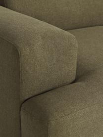 Canapé d'angle 4 places Melva, Tissu vert olive, larg. 319 x prof. 195 cm, dossier à gauche