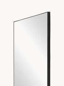 Specchio grande a figura intera Cato, Cornice: metallo rivestito, Retro: pannello di fibra a media, Superficie dello specchio: lastra di vetro, Nero, Larg. 80 x Alt. 180 cm