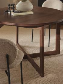 Rozkládací jídelní stůl Bennet, 115 - 215 x 75 cm, Dubové dřevo, tmavě hnědě lakované, Š 115/215 cm, H 115 cm