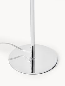 Lámpara de mesa de vidrio opalino Atlanta, Estructura: metal cromado, Cable: plástico, Blanco, cromo, Ø 15 x Al 45 cm