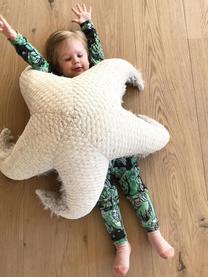 Handgefertigtes Kuschelkissen SeaStar, B 95 cm, Unten: Kunstpelz (100 % Polyeste, Cremeweiss gesprenkelt, Hellbeige, B 95 x H 26 cm