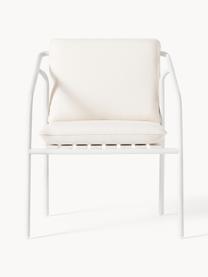 Tuin armstoel Caio, Bekleding: 100% polyester Met 20.000, Frame: aluminium, Gebroken wit, wit, B 69 x D 60 cm
