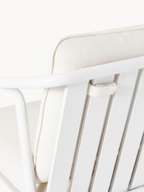 Krzesło ogrodowe z podłokietnikami Caio, Tapicerka: 100% poliester Dzięki tka, Stelaż: aluminium, Złamana biel, biały, S 69 x G 60 cm