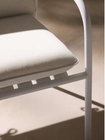 Krzesło ogrodowe z podłokietnikami Caio, Tapicerka: 100% poliester Dzięki tka, Stelaż: aluminium, Złamana biel, biały, S 69 x G 60 cm