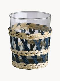 Vasos de agua Reed, 6 uds., Cesta: tejido de paja, Transparente, multicolor, Ø 8 x Al 10 cm, 250 ml
