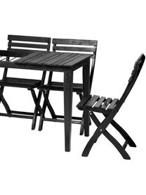 Záhradná skladacia stolička z dreva Clarish, 2 ks, Čierna