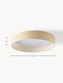 Plafoniera a LED Helen Nature, Paralume: tessuto, Struttura: metallo verniciato, Disco diffusore: plastica, Beige chiaro, Ø 52 x Alt. 11 cm