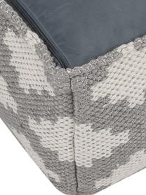 Ručne tkaný podlahový vankúš s etno vzorom Napua, Sivá, écru, Š 63 x V 30 cm