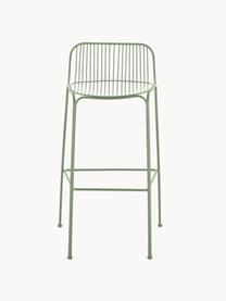 Ogrodowe krzesło barowe Hiray, Stal ocynkowana, lakierowana, Szałwiowy zielony, S 57 x W 96 cm