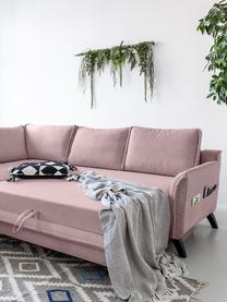 Sofa narożna z funkcją spania Charming Charlie, Tapicerka: 100% poliester, w dotyku , Stelaż: drewno naturalne, płyta w, Brudny różowy, S 230 x G 200 cm