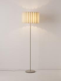 Lampada da terra in lino Lucina, Paralume: lino, Struttura: metallo, Beige chiaro, Alt. 152 cm
