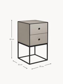 Szafka z drewna i metalu Frame, Greige, czarny, S 35 x W 63 cm