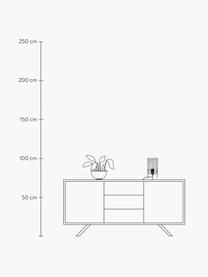 Malá stolová lampa z farbeného skla Laurel, Tienidlo: sivá, priehľadná Podstavec: matná čierna Kábel: priehľadná, Ø 14 x V 28 cm