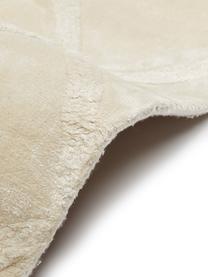Ručně tkaný viskózový vzorovaný běhoun Shiny, Krémová, Š 80 cm, D 200 cm