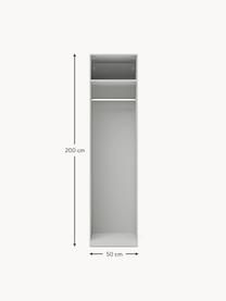 Armario modular Leon, 1 puerta (50 cm), diferentes variantes, Estructura: tablero aglomerado revest, Gris claro, Interior Basic (An 50 x Al 200 cm)