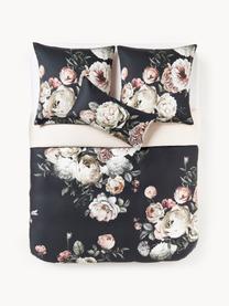 Housse de couette en satin de coton Blossom, Anthracite, multicolore, larg. 200 x long. 200 cm