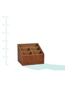 Organizador de escritorio Storage, Tapizado: poliuretano (cuero sintét, Estructura: tablero de fibras de dens, Marrón, An 17 x Al 13 cm