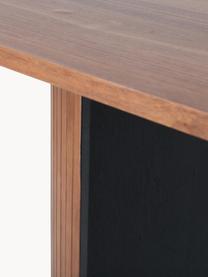 Mesa de comedor ovalada de madera Bianca, 200 x 90 cm, Tablero: fibras de densidad media , Patas: madera de árbol de trompe, Madera de roble barnizado oscuro, An 200 x F 90 cm