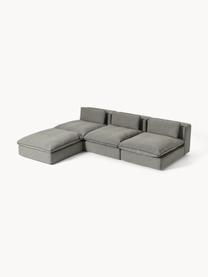 Narożna sofa modułowa XL z pufem Felix, Tapicerka: 100% poliester Dzięki tka, Nogi: tworzywo sztuczne Ten pro, Ciemnoszara tkanina, B 300 x T 250 cm