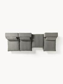 Modulares XL-Ecksofa Felix mit Hocker, Bezug: 100 % Polyester Der strap, Gestell: Massives Kiefern- und Fic, Webstoff Dunkelgrau, B 300 x T 250 cm