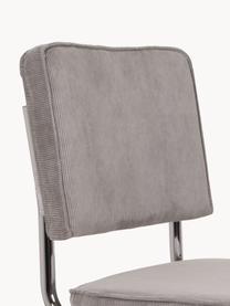 Manšestrové konzolové židle Kink, 2 ks, Šedá, stříbrná, Š 48 cm, H 48 cm