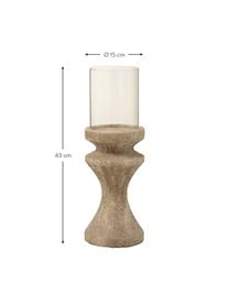 Candelero Rustic, Candelabro: hormigón, Beige, Ø 15 x Al 43 cm