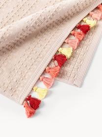 Ręcznik z weluru z frędzlami Tallulah, Jasny różowy, wielobarwny, Ręcznik do rąk, S 50 x D 100 cm