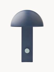 Lampada da tavolo piccola mobile a LED con luce regolabile Hyppolite, Paralume: policarbonato, Struttura: alluminio rivestito, Blu scuro, verde salvia, Ø 15 x Alt. 23 cm