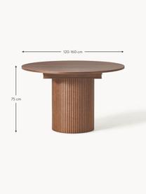 Mesa de comedor extensible Filo, 120 - 160 x 75 cm, Tablero: madera de pino, madera de, Patas: tablero aglomerado, table, Madera de roble lacada en marrón oscuro, An 120/160 x F 120 cm