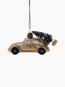 Weihnachtsbaumanhänger Car, Glas, Kunststoff, Goldfarben, B 11 x H 6 cm