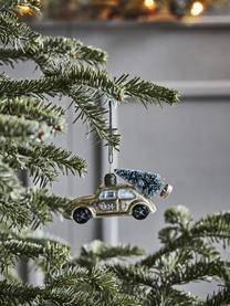 Weihnachtsbaumanhänger Car, Glas, Kunststoff, Goldfarben, B 11 x H 6 cm