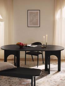Oválny jedálenský stôl Apollo, Dubové drevo, čierna lakovaná, Š 180 x H 90 cm