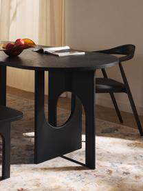 Mesa de comedor ovalada Apollo, tamaños diferentes, Tablero: chapa de roble lacada, Patas: roble lacado, metal Este , Roble, negro pintado, An 200 x F 90 cm