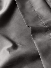 Saténové povlečení z organické bavlny s lemováním Premium, Tmavě šedá, 140 x 200 cm + 1 polštář 80 x 80 cm