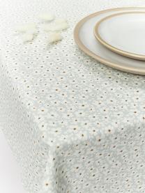 Tovaglia con motivo floreale Liberte, 100% cotone, Verde salvia, bianco latte, motivo floreale, 6-8 persone (Lung. 220 x Larg. 140 cm)