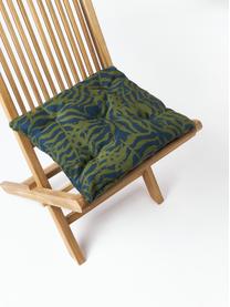 Poduška na stoličku so žakárovým vzorom Ortun, Tmavozelená, tmavomodrá, Š 40 x D 40 cm