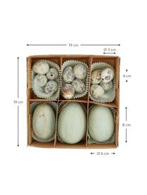 Deko-Objekt-Set Emerald, 15er-Set, Echte Eier, Grüntöne, Beige, Braun, Set mit verschiedenen Größen