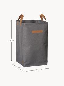 Panier à linge Premium, Gris foncé, brun, larg. 35 x haut. 58 cm