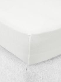 Drap-housse en jersey élasthanne pour surmatelas Lara, 95 % coton, 5 % élasthanne, Blanc crème, larg. 95 x long. 200 cm, haut. 15 cm