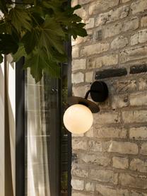 Outdoor wandlamp Liila, Lampenkap: glas, Zwart, wit, B 17 x H 26 cm