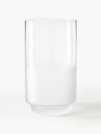 Mondgeblazen vaas Milky, Glas, Transparant, wit, Ø 14 x H 25 cm