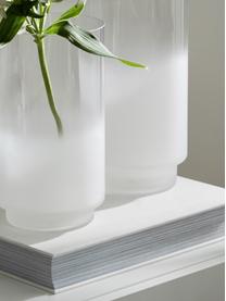 Ručně foukaná váza Milky, Sklo, Transparentní, bílá, Ø 14 cm, V 25 cm