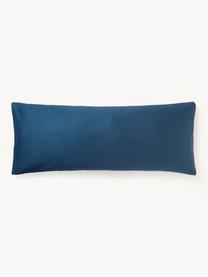 Funda de almohada de satén Yuma, Azul oscuro, An 45 x L 110 cm