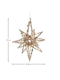 Étoile de Noël LED Illumination, Métal, plastique, Couleur dorée, Ø 18 x haut. 27 cm