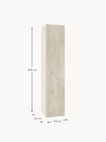 Mueble de baño alto Malmo, 34 cm, Estantes: vidrio, Acabado de madera de roble, An 34 x Al 160 cm