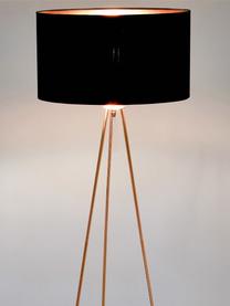 Stativová lampa Camporale, Černá, měděná, Ø 45 cm, V 154 cm